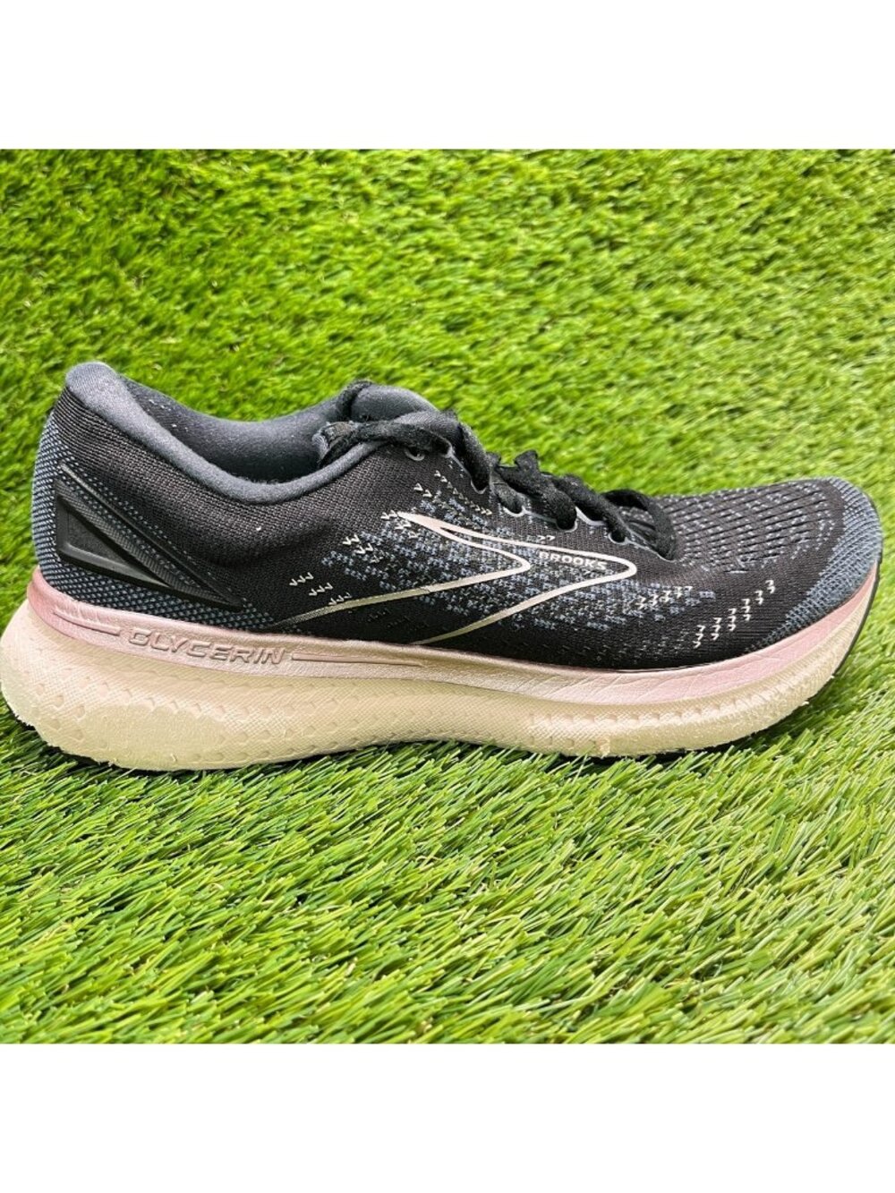 Brooks Glycerin 19 Womens Size 10 Black Pink Athletic Running Shoes Sneakers